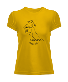 Diamond Hands v1T Yellow W Kadın Tişört