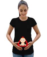 Dikkat Bebek Var Siyah Kadın Hamile Tişört - Tisho