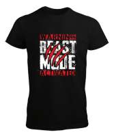 Dikkat Canavar Modu Açık - Beast Mode - Pençe Siyah Erkek Tişört - Tisho