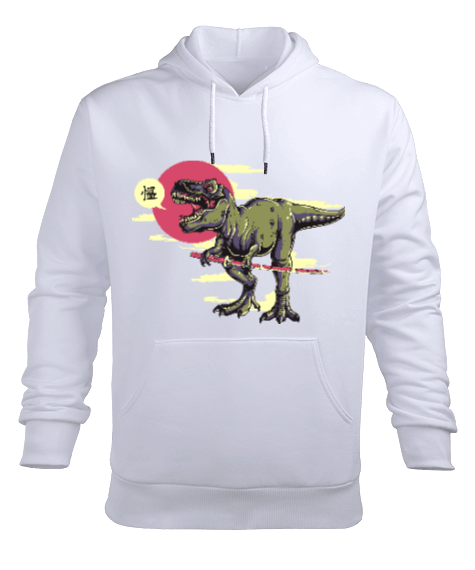 Tisho - Dinazor Tasarımlı Erkek Kapüşonlu Hoodie Sweatshirt