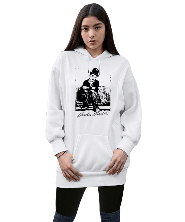 Tisho - dizi sinema medya film tasarımlı Kadın Uzun Hoodie Kapüşonlu Sweatshirt