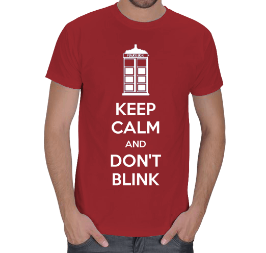 Tisho - Doctor Who Keep Calm Kırmızı Erkek Tişört
