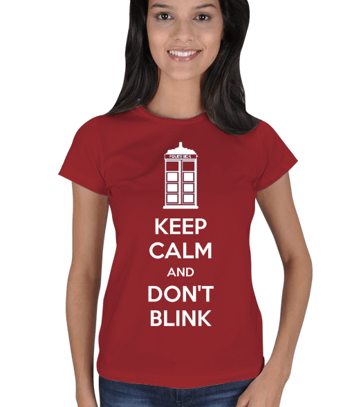 Tisho - Doctor Who Keep Calm Kırmızı Kadın Tişört