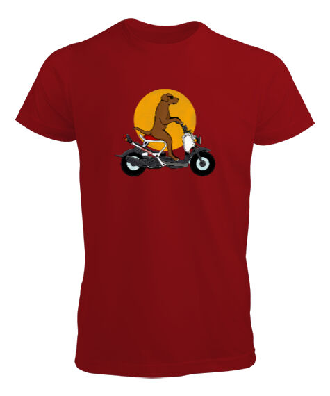 Tisho - Dog Bike Kırmızı Erkek Tişört