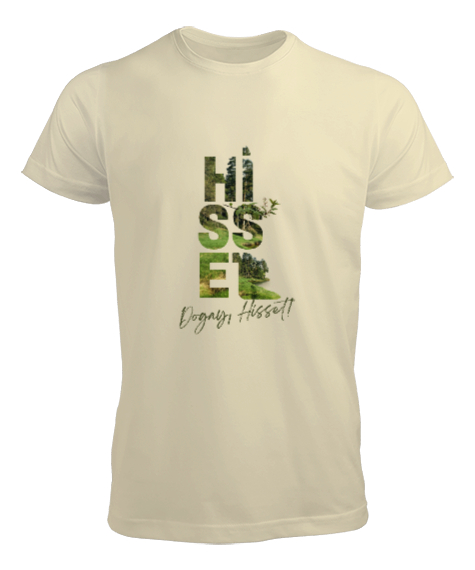 Tisho - Doğayı Hisset Yeşili Koru Krem Erkek Tişört