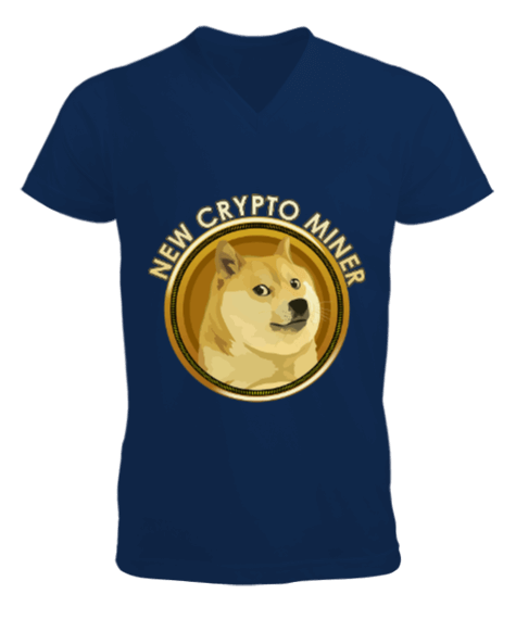 Tisho - Dogecoin Erkek Kısa Kol V Yaka Tişört