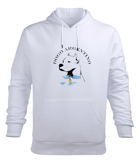 Tisho - Dogo argentino Beyaz Erkek Kapüşonlu Hoodie Sweatshirt