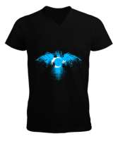 Doğu Türkistan,Uyghur,East Turkestan. Siyah Erkek Kısa Kol V Yaka Tişört - Tisho