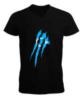 Doğu Türkistan,Uyghur,East Turkestan. Siyah Erkek Kısa Kol V Yaka Tişört - Tisho