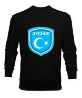 Doğu Türkistan,Uyghur,East Turkestan. Siyah Erkek Sweatshirt - Tisho