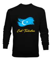 Doğu Türkistan,Uyghur,East Turkestan. Siyah Erkek Sweatshirt - Tisho