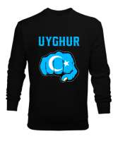 Doğu Türkistan,Uyghur,East Turkestan. Siyah Erkek Sweatshirt - Tisho