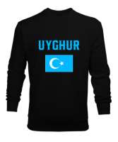 Doğu Türkistan,Uyghur,East Turkestan. Siyah Erkek Sweatshirt - Tisho