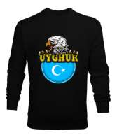 Doğu Türkistan,Uyghur,East Turkestan. Siyah Erkek Sweatshirt - Tisho
