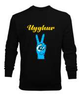 Doğu Türkistan,Uyghur,East Turkestan. Siyah Erkek Sweatshirt - Tisho
