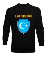 Doğu Türkistan,Uyghur,East Turkestan. Siyah Erkek Sweatshirt - Tisho