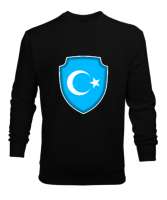 Doğu Türkistan,Uyghur,East Turkestan. Siyah Erkek Sweatshirt - Tisho