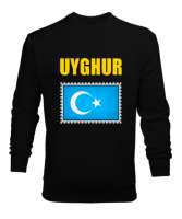 Doğu Türkistan,Uyghur,East Turkestan. Siyah Erkek Sweatshirt - Tisho