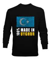 Doğu Türkistan,Uyghur,East Turkestan. Siyah Erkek Sweatshirt - Tisho