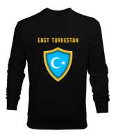Doğu Türkistan,Uyghur,East Turkestan. Siyah Erkek Sweatshirt - Tisho