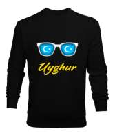 Doğu Türkistan,Uyghur,East Turkestan. Siyah Erkek Sweatshirt - Tisho