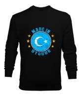 Doğu Türkistan,Uyghur,East Turkestan. Siyah Erkek Sweatshirt - Tisho
