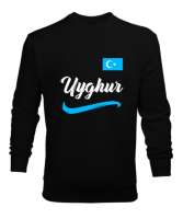 Doğu Türkistan,Uyghur,East Turkestan. Siyah Erkek Sweatshirt - Tisho