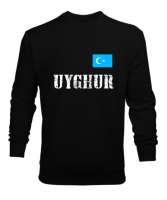 Doğu Türkistan,Uyghur,East Turkestan. Siyah Erkek Sweatshirt - Tisho
