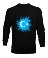 Doğu Türkistan,Uyghur,East Turkestan. Siyah Erkek Sweatshirt - Tisho