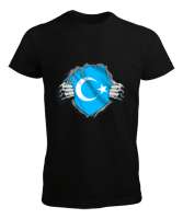 Doğu Türkistan,Uyghur,East Turkestan. Siyah Erkek Tişört - Tisho