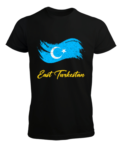 Doğu Türkistan,Uyghur,East Turkestan. Siyah Erkek Tişört - Tisho