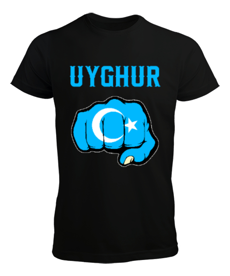 Doğu Türkistan,Uyghur,East Turkestan. Siyah Erkek Tişört - Tisho