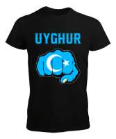 Doğu Türkistan,Uyghur,East Turkestan. Siyah Erkek Tişört - Tisho