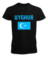 Doğu Türkistan,Uyghur,East Turkestan. Siyah Erkek Tişört - Tisho