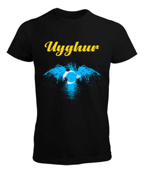 Doğu Türkistan,Uyghur,East Turkestan. Siyah Erkek Tişört - Tisho