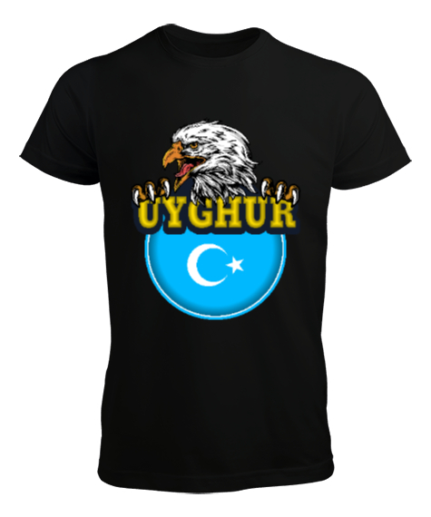 Doğu Türkistan,Uyghur,East Turkestan. Siyah Erkek Tişört - Tisho
