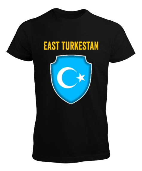 Doğu Türkistan,Uyghur,East Turkestan. Siyah Erkek Tişört - Tisho