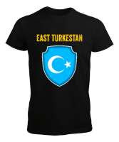 Doğu Türkistan,Uyghur,East Turkestan. Siyah Erkek Tişört - Tisho