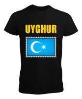 Doğu Türkistan,Uyghur,East Turkestan. Siyah Erkek Tişört - Tisho