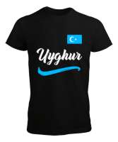 Doğu Türkistan,Uyghur,East Turkestan. Siyah Erkek Tişört - Tisho
