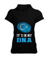 Doğu Türkistan,Uyghur,East Turkestan. Siyah Kadın Polo Yaka Tişört - Tisho