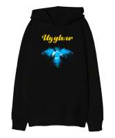 Doğu Türkistan,Uyghur,East Turkestan. Siyah Oversize Unisex Kapüşonlu Sweatshirt - Tisho