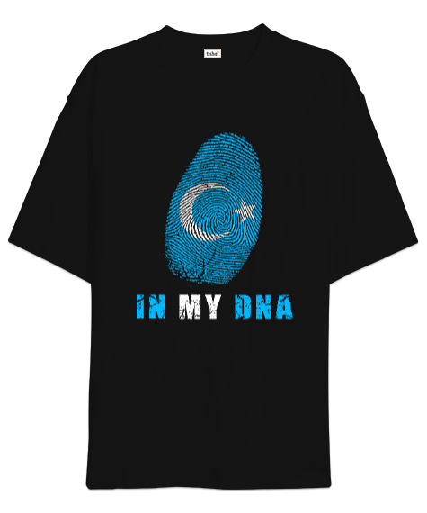 Doğu Türkistan,Uyghur,East Turkestan. Siyah Oversize Unisex Tişört - Tisho