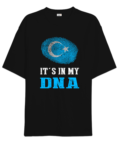 Doğu Türkistan,Uyghur,East Turkestan. Siyah Oversize Unisex Tişört - Tisho