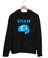 Doğu Türkistan,Uyghur,East Turkestan. Siyah Unisex Kapşonlu Sweatshirt - Tisho