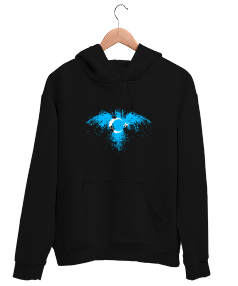 Doğu Türkistan,Uyghur,East Turkestan. Siyah Unisex Kapşonlu Sweatshirt - Tisho