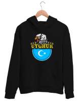 Doğu Türkistan,Uyghur,East Turkestan. Siyah Unisex Kapşonlu Sweatshirt - Tisho