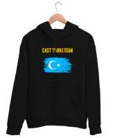 Doğu Türkistan,Uyghur,East Turkestan. Siyah Unisex Kapşonlu Sweatshirt - Tisho