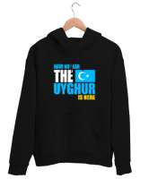 Doğu Türkistan,Uyghur,East Turkestan. Siyah Unisex Kapşonlu Sweatshirt - Tisho