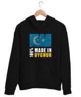 Doğu Türkistan,Uyghur,East Turkestan. Siyah Unisex Kapşonlu Sweatshirt - Tisho